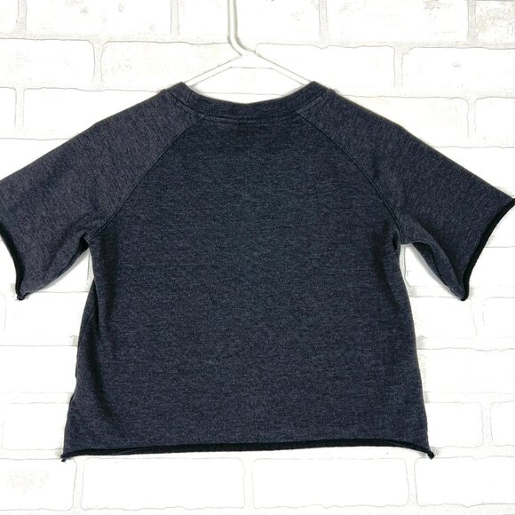 Jordan Basketball Charcoal Grey Short Sleeve Crop Sweatshirt, Size Girls 10-12 - Picture 10 of 11